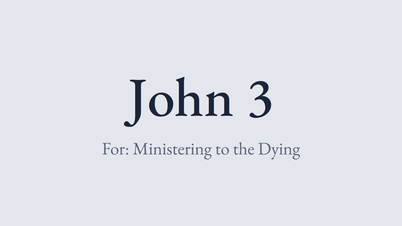 John 3 - Luther for the pastoral visit