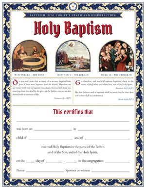 Preview: Baptism certificate