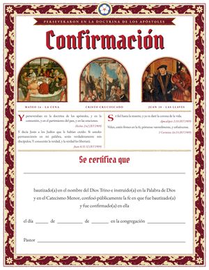 Vista previa: certificado de Confirmación