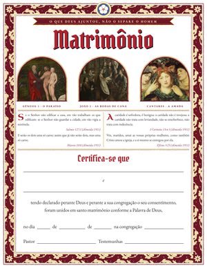 Pré-visualização: certificado de Matrimônio